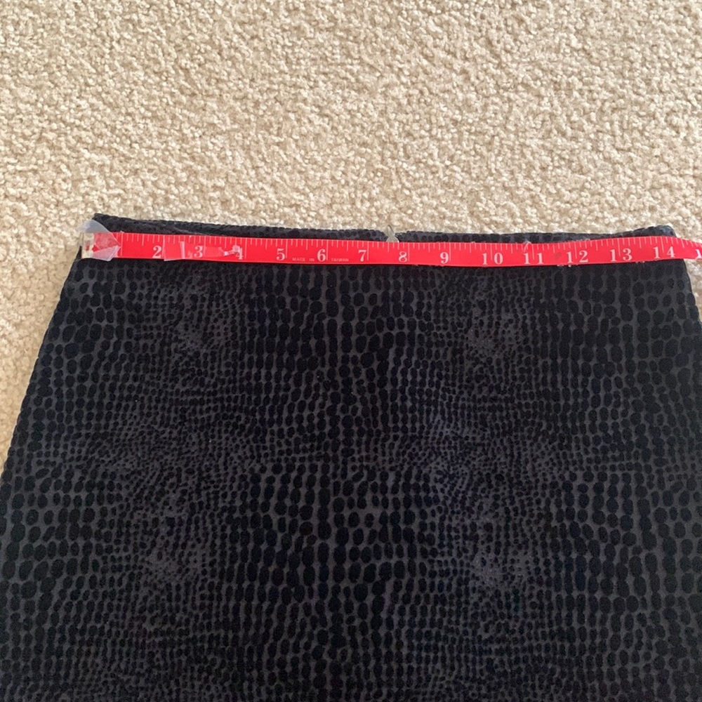 Bar III Velvet  printed, leather trim skirt - Picture 12 of 17